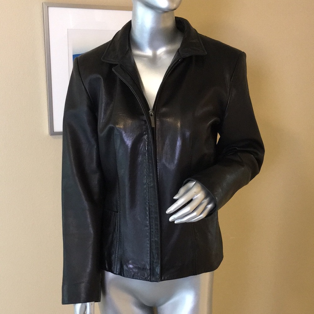 Kenneth Cole | Genuine Leather Jacket Zip Up